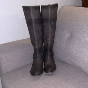 Grey harness Frye distressed boots 7.5